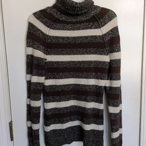 The Original Arizona Jean Company Brown & Cream Turtleneck Sweater- Stretchy- XS